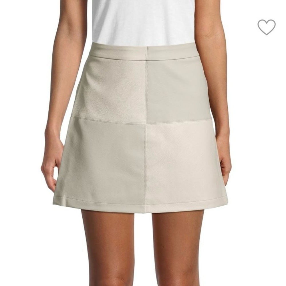 BB Dakota By Steve Madden Patchwork A-Line Skirt Faux Leather